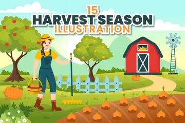 Temporada de colheita Pacote de Ilustrações