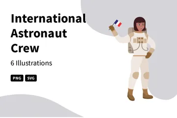 Équipage international d’astronautes Pack d'Illustrations