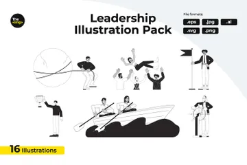 Equipo de liderazgo Paquete de Ilustraciones