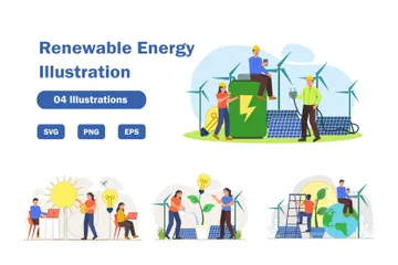 Erneuerbare Energie Illustrationspack