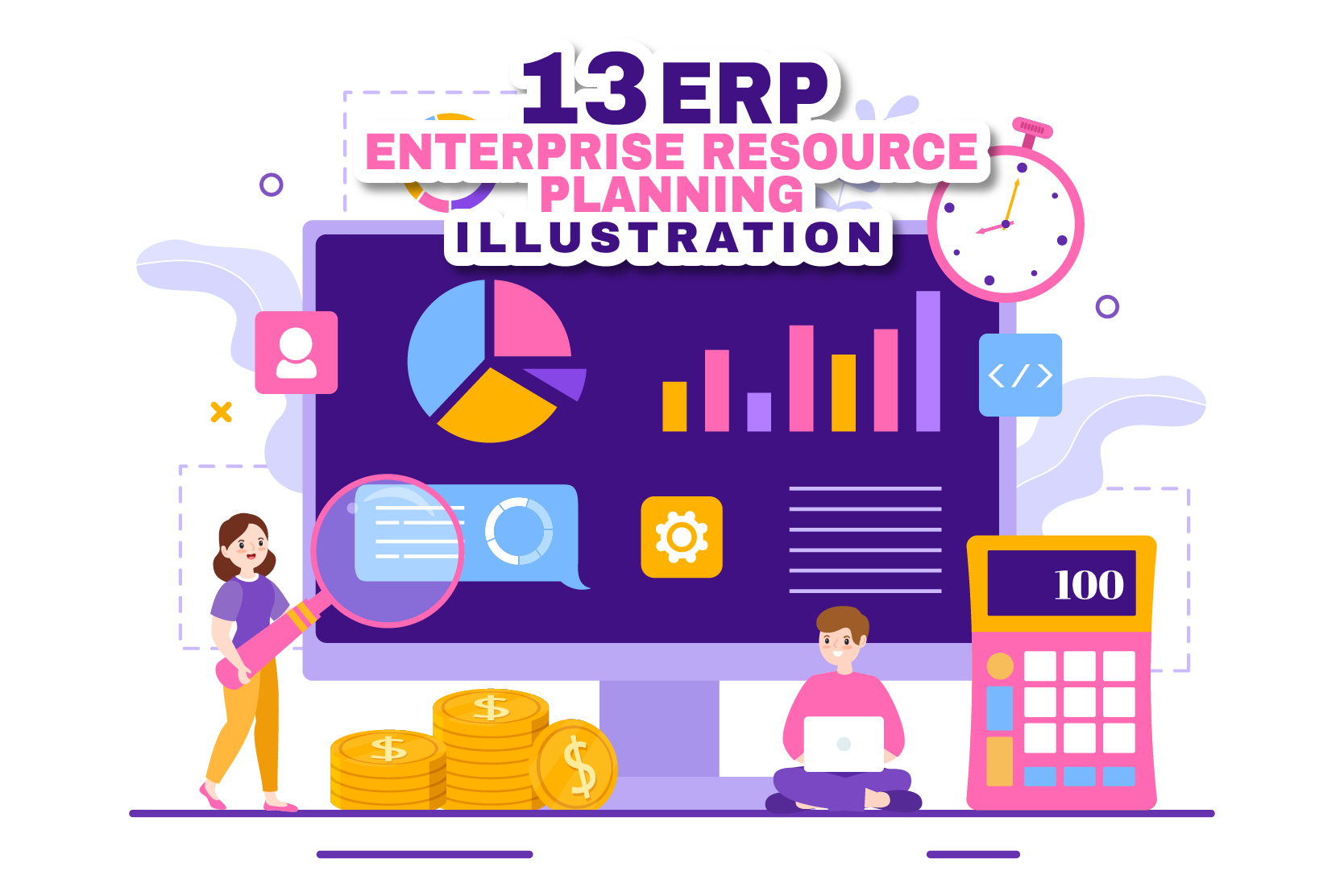 erp-enterprise-resource-planning-system-illustration-pack-13-free