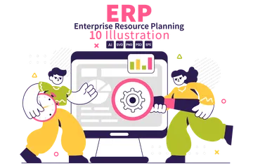 ERP Software System Illustration Pack