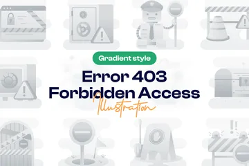 Error 403 Acceso prohibido Paquete de Ilustraciones