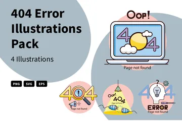 Error 404 Paquete de Ilustraciones