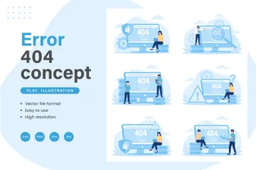 Concepto de error 404 Paquete de Ilustraciones
