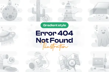 Error 404 Not Found Illustration Pack