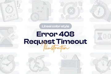 Error 408 Request Timeout Illustration Pack