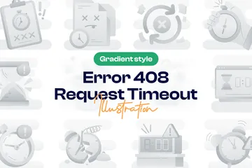 Error 408 Tiempo de espera de solicitud Paquete de Ilustraciones