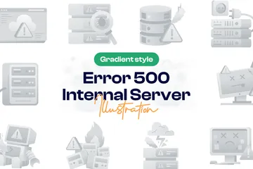 Error 500 Internal Server Illustration Pack