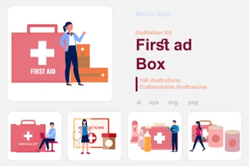 Erste-Hilfe-Kasten Illustrationspack