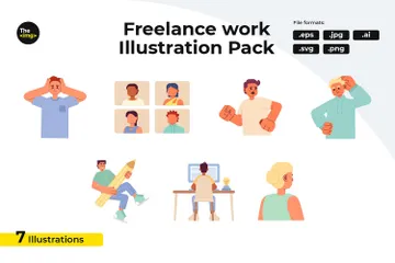 Escolha de carreira de freelancers Pacote de Ilustrações