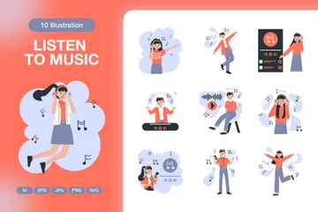 Escuchar música Paquete de Ilustraciones