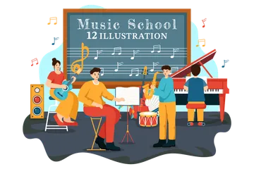 Escuela de Musica Paquete de Ilustraciones