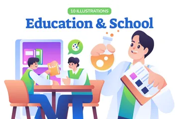 Escuela y educación Paquete de Ilustraciones