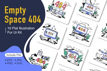 Espace vide 404 Pack d'Illustrations