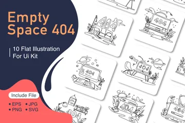 Espacio vacío 404 Paquete de Ilustraciones