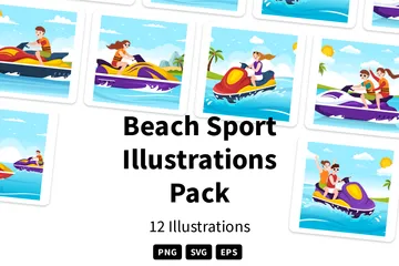 Esporte de praia Pacote de Ilustrações