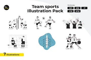 Esportes coletivos Pacote de Ilustrações