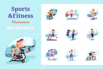 Esportes e condicionamento físico Pacote de Ilustrações