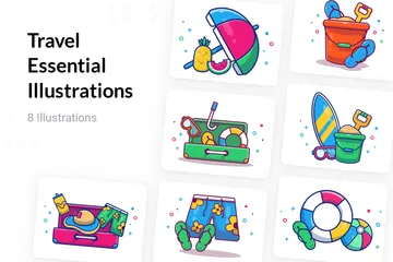 Essencial para viagens Pacote de Ilustrações