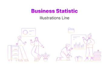 Estadística empresarial Paquete de Ilustraciones