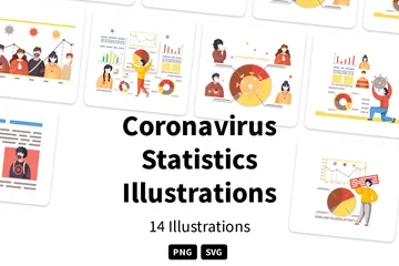 Estadísticas de coronavirus Paquete de Ilustraciones