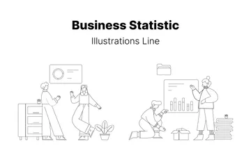 Estatística de negócios Pacote de Ilustrações