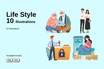 Estilo de vida 10 Illustration Pack