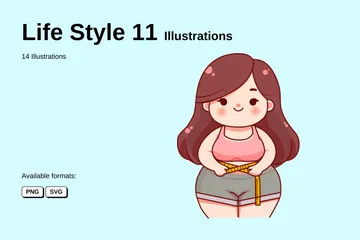 Estilo de vida 11 Illustration Pack