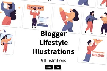 Estilo de vida de blogger Paquete de Ilustraciones