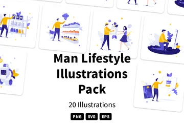 Hombre, estilo de vida Paquete de Ilustraciones