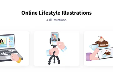 Estilo de vida en línea Illustration Pack