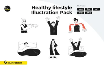 Estilo de vida saludable Illustration Pack