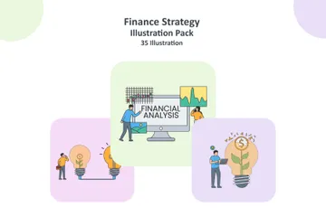 Estrategia financiera Paquete de Ilustraciones