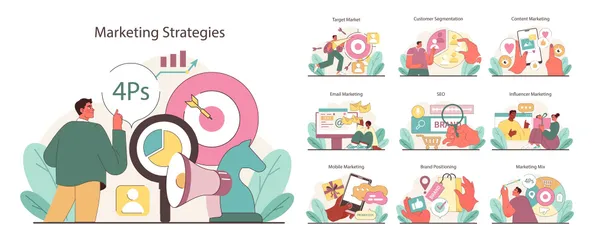 Estrategias de marketing Paquete de Ilustraciones