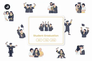 Graduação do Aluno Illustration Pack