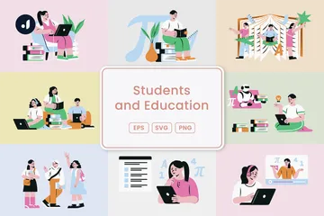 Estudantes e Educação Pacote de Ilustrações