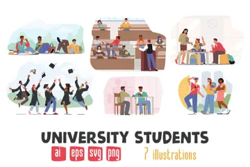 Estudantes universitários Pacote de Ilustrações