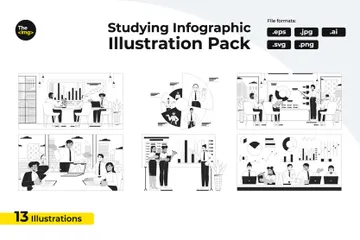 Estudiando Paquete de Ilustraciones