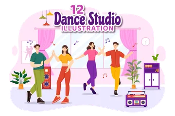 Estúdio de Dança Pacote de Ilustrações