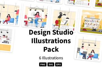 Estudio de diseño Paquete de Ilustraciones