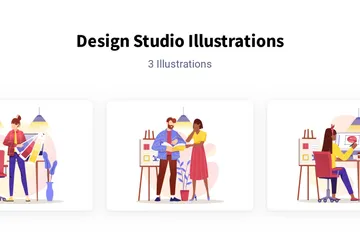 Estudio de diseño Paquete de Ilustraciones