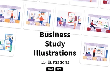 Estudio de negocios Paquete de Ilustraciones