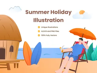 Vacances d'été Pack d'Illustrations