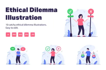 Ethical Dilemma Illustration Pack