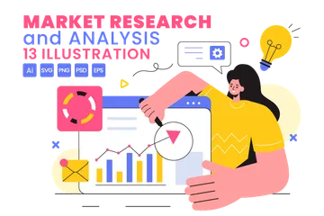 Études et analyses de marché Pack d'Illustrations