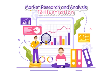 Études et analyses de marché Pack d'Illustrations