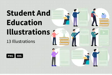 Étudiant et éducation Pack d'Illustrations