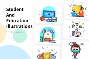 Étudiant et éducation Pack d'Illustrations