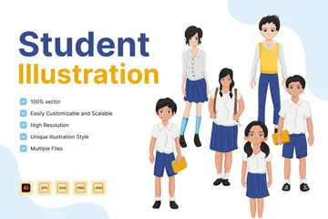 Étudiants Pack d'Illustrations